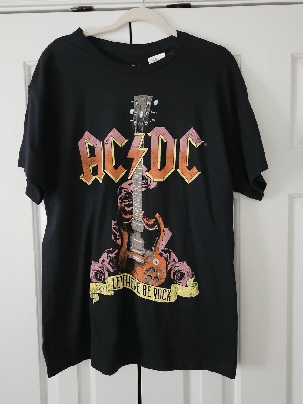 AC/DC Let There Be Rock Black Graphic T-Shirt, Original, Size L. New Without Tag